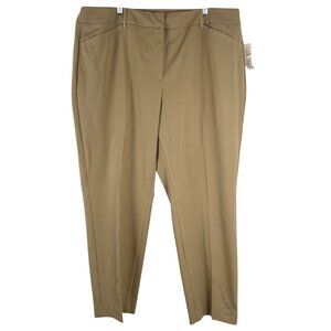 Talbots Pants Womens 20W Tan Cotton Blend Stretch Office NWT PT-2682